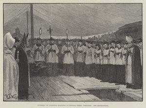 ベネディクションのケンサルグリーン墓地での枢機卿マニングの葬儀 作： William Barnes Wollen